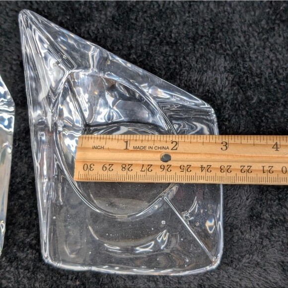 1960’s Pair of Nybro Sweden Volcano Crystal Candleholder Bookends - Picture 9 of 11